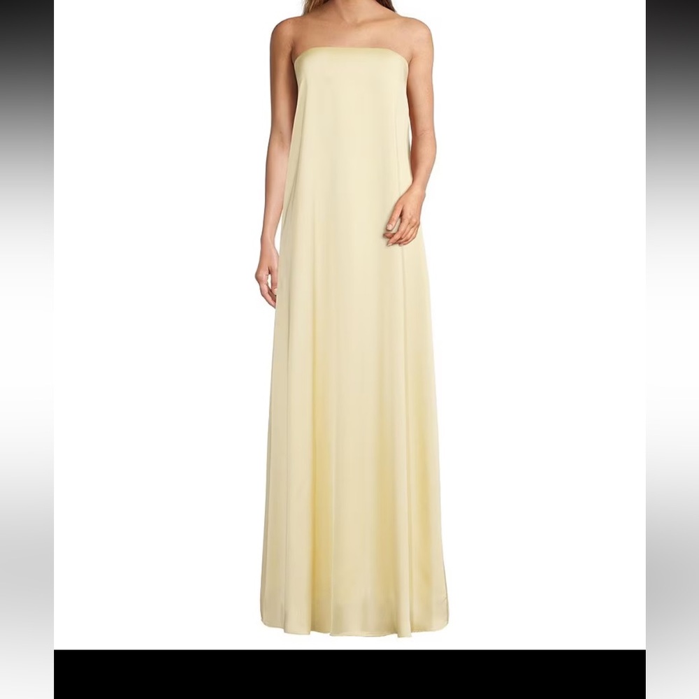Butter yellow Strapless Flowy dresss